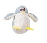 Jouet en peluche interactif et auto-divertissant résistant à la mastication avec plusieurs motifs d'animaux et de plantes adorables, soulagement du stress et nettoyage des dents (pingouin cyan)