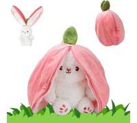 Jouet en Peluche Lapin Cache-Cache, Lapin en Peluche avec Carottes, Lapin de Pâques en Peluche, Jouet en Peluche pour Jeu de Cachette, Peluche Lapin, Poupée Lapin de Pâques Cadeau pour Enfants (rose)