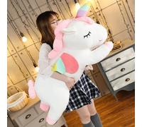 Jouet en peluche licorne de taille géante 25-100CM, poupées licorne de dessin animé douce, cheval Animal, cadeau d'anniversaire de haute qualité white