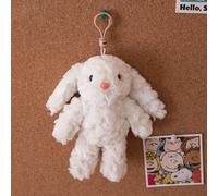 Jouet En Peluche Mignon De Lapin Pour Enfants Avec Oreilles Pendantes Chaîne De Clé De Voiture Accessoire De Voiture Couleur Blanc 18cm