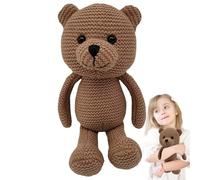Jouet en peluche mignon en forme d'ours en crochet, jouet en fil amical | Animal de compagnie en peluche pour exposition de salon, compagnon de voyage pour enfants, jouet confortable fait à la main