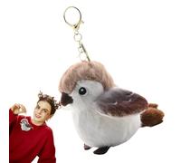 Jouet En Peluche Moineau - Moineau Décoratif Réaliste, Porte-clés Oiseau En Peluches, Accessoire En Peluche Douce, Breloque De Portefeuille Portable, Décoration De Sac D'école, Animal Mignon