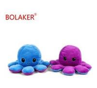 Jouet en peluche pieuvre réversible bleu foncé et violet BOLAKER® G