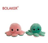 Jouet en peluche poulpe réversible rose et vert BOLAKER® G
