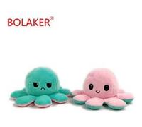 Jouet en peluche poulpe réversible rose et vert BOLAKER® G
