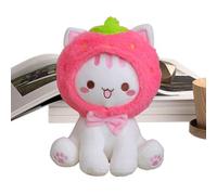 Jouet en peluche pour chat, animaux en peluche pour chat | Jouet en peluche de chat assis de dessin animé - Peluche chat créative avec couvre-chef, animaux en peluche doux pour accompagner et jouer
