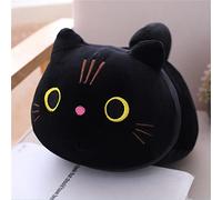 Jouet en peluche pour chat - Coussin en peluche - Doux - Jouet pour chat - Noir - 35 cm