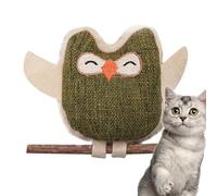 Jouet en peluche pour chat - Jouet de dentition en peluche - 16,3 x 6,9 x 6,9 cm - Fournitures interactives pour animaux de compagnie - Santé bucco-dentaire - Poupée hibou pour nettoyer les dents