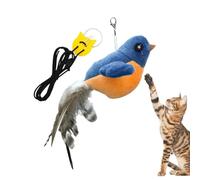Jouet en peluche pour chat - Jouet électrique en forme d'oiseau, jouet sonore interactif, jouet doux à l'herbe à chat | Jouet portable pour chaton pour cadres de porte, toits, oiseau qui grimace avec