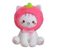 Jouet en peluche pour chat - Peluche de dessin animé de chat assis - Jouet pour enfant mignon - Peluche créative avec chapeau pour accompagner - Décoration de table