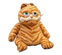 Jouet en peluche pour chat tigré jaune réaliste - Cadeau de Noël ou d'anniversaire (30 cm)