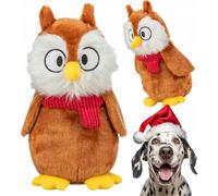 Jouet en peluche pour chien, mascotte de Noël, hibou, qui couine, pour les vacances
