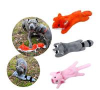 Jouet en peluche pour chiens avec couineur 45 cm - lot de 3 - renard, porcelet, raton laveur