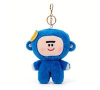 Jouet en peluche QD SD à visage carré, porte-clés petit animal, bleu, 12 cm