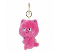 Jouet en peluche QD SD chat tordu porte-clés rose 12 cm