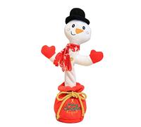 Jouet en Peluche Qui Danse Bonhomme de Neige Chantants Repete Parle Cactus Shake électronique Poupée de Noël Enregistreuse Jouets de Noël pour Enfants et Adultes , 32cm, Alimentation par Batterie