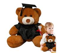 Jouet en peluche rembourré, ours en peluche de remise des diplômes,Poupée jouet farcie avec chapeau - Coussins en peluche doux et confortables portables pour les amis de la famille