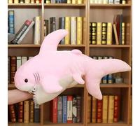 Jouet en peluche requin 90 cm | Grand requin doux pour enfants (rose)