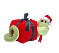 Jouet en peluche serpent de Noël 30-35 cm PP coton rempli chapeau vert et rose serpent en peluche sac de bonbons dessin animé grue jeu décoration de la maison cadeau compatible avec sac referma