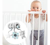 Jouet en Peluche Spirale d'activité pour bébé Couleurs Vives et Animaux Mignons pour stimuler Le développement visuel du bébé pour Poussette et Berceau matériel Peluche Taille (Gris)