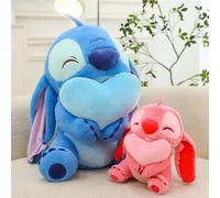 Jouet en peluche Stitch en forme de cœur Kawaii Disney Lilo et Stitch. Peluche, oreiller, décoration de maison, coussin, animal en peluche, poupée en peluche, figurine anime. Cadeau de Noël, anniversa