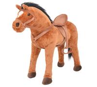 Jouet en peluche - VIDAXL - Cheval Marron - 64 cm - Fonction sonore - Pour enfants à partir de 3 ans