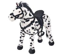 Jouet en peluche - vidaXL - Cheval Noir et Blanc - XXL - 62 cm - 100 kg de charge