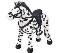 Jouet en peluche - vidaXL - Cheval Noir et Blanc - XXL - 62 cm - 100 kg de charge Multicolore G