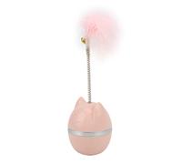 Jouet en Plumes de Chat avec Cloche pour Attirer L'attention du Chat, Forme Mignonne et Design à Ressort, Jouet Baguette de pour Un Temps de Jeu Interactif (Pink)