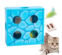 Jouet en plumes de chat, machine à baiser le fromage intelligente | Jouet Puzzle pour chat-jouet interactif pour chat, Rotation à ressort dans le labyrinthe de trous, jouet amusant en plumes de chat,
