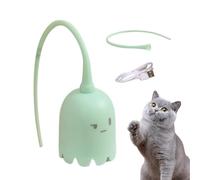 Jouet en plumes pour chat, automatique pour chat, bâton en silicone, jouet de grande capacité, queue oscillante, jouet interactif doux à économie d'énergie, jouet pour chat d'intérieur