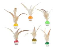 Jouet en plumes pour chats en forme de boule - Jouet interactif pour chats avec motif de fruits - 6 unités, activité amusante pour chatons qui comprend jeu, rebond, chasse et lancer