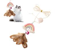 Jouet en plumes pour chats - Plume interactive suspendue, jouet teaser rétractable en coton | exercice pour chats, jeu pour chatons, stimulation des pattes, divertissement en intérieur, Act