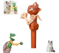 Jouet en silicone innovant en forme de dinosaure ultra léger pour chat, distributeur de bonbons pour chats, jouets à mâcher pour chat, bâton de nettoyage des dents en bois, pour les amoureux des chats