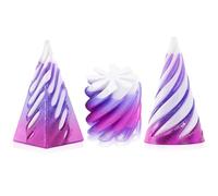 Jouet en Spirale Imprimé en 3D,3PCS Impossible Spiral Cone Pyramid,Sculpture de Passthrough Pyramide,Cadeau Original pour Homme Bureau Gadget Optique Anti-Stress Jouet Spiral-Violet
