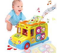 Jouet Enfant 1 an Filles Garçons Bus Intellectuel éducatif, Jouet Bébé 12 18 Mois Sons d'animaux/Musique/Mouvement Jjouet Préscolaire Jouet d'apprentissage Précoce pour Enfants 1 2 3 Ans Cadeau