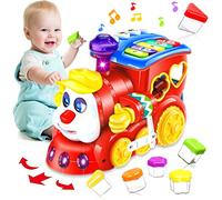 Jouet Enfant 1 an Garcon Fille Train Rouge Jouet Bebe 6 9 12 18 Mois avec Musique/Lumière Jouet Rampants Bébé Cadeau Enfant 1 Ans Jouet éducatif 1 2 3 4 Ans Garçon Fille Cadeau d'anniversaire de Noël