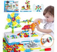 Jouet Enfant 3 Ans - Clic Educ - Mosaique - 193 pièces - Perceuse Visseuse - Multicolore