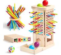 Jouet Enfant 3 Ans - Jeux de Société Jeux Enfant 3 Ans Jouet Montessori Tour de Jeu en Bois Bâtonnets Colorés, Boîtes de Tri, Dés Cadeau Fille Garçon 4 Ans Familial Jeu Educatif 3 4 5 6 Ans Voyage