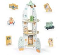 Jouet Enfant Fusée Spatiale en bois avec Ascenseur et Accessoires à construire- Garage enfant +3ans G
