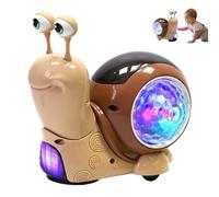 Jouet escargot avec évitement intelligent des obstacles et lumières dansantes - Jouet interactif pour bébé rampant pour encourager le mouvement et le jeu sensoriel amusant éducatif pour les tout-peti
