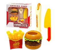 Jouet Fast Food pour,Jeu d'alimentation Automatique avec Burger Et Frites Simulés,Set De Jeu D'Accessoires De Cuisine D'Imitation - pour Garçons Et Filles De La Maternelle Et du Préscolaire Et