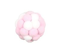 Jouet félin interactif avec clochette intégrée - Peluche douce - Macaron coloré - Balle de chasse pour chats et chatons d'intérieur - Durable - Résistant aux morsures - Cousu à la main - Rose
