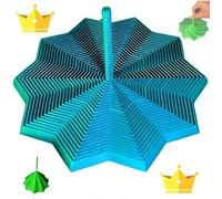 Jouet Fidget Anti Stress, Étoile Sensorielle Extensible Imprimée en 3D, Hexagone Fractale Extensible avec Poignée, Spirale Tourbillonnante en Nid d'abeille, Cadeau Noël et Anniversaire (Bleu, L)