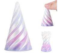 Jouet Fidget en Forme de Cône en Spirale, Imprimé en 3D Cône Impossible Sculpture de Passage en Pyramide Impossible Jouets Fidget pour la Relaxation du Stress (Cristal Blanc Violet)