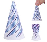 Jouet Fidget en Forme de Cône en Spirale, Imprimé en 3D Cône Impossible Sculpture de Passage en Pyramide Impossible Jouets Fidget pour la Relaxation du Stress (Blanc Violet)