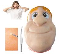 Jouet Fidget en Forme de Tête pour l'Éclatement des Boutons, Jouets Silicone Nettoyage Facial pour Soulagement du Stress, Texture Réaliste de Peau Faciale, Prank Amusant pour Adultes et Adolescents
