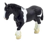 Jouet Figurine Réaliste - Cheval Clydesdale Noir Et Blanc - Planète Des Animaux