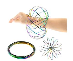 Jouet Flow Ring Spinner Ring Arm Toy,3D Geometric Magic Flow Spiral Toy Magic Ring Game 3D Arm Spinner Interactive Stress Relief Toy Festival Toy