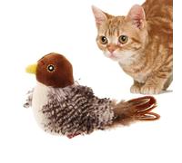 Jouet for chat en plumes d'oiseau véritable avec cordon de mise à la terre for des gazouillis authentiques, offrant une expérience de jeu agréable et sans tracas for vous et votre animal de compagnie